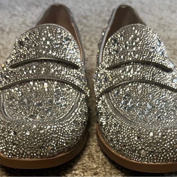 Betsey Johnson Glittering Silver Loafers - Picture 4 of 5